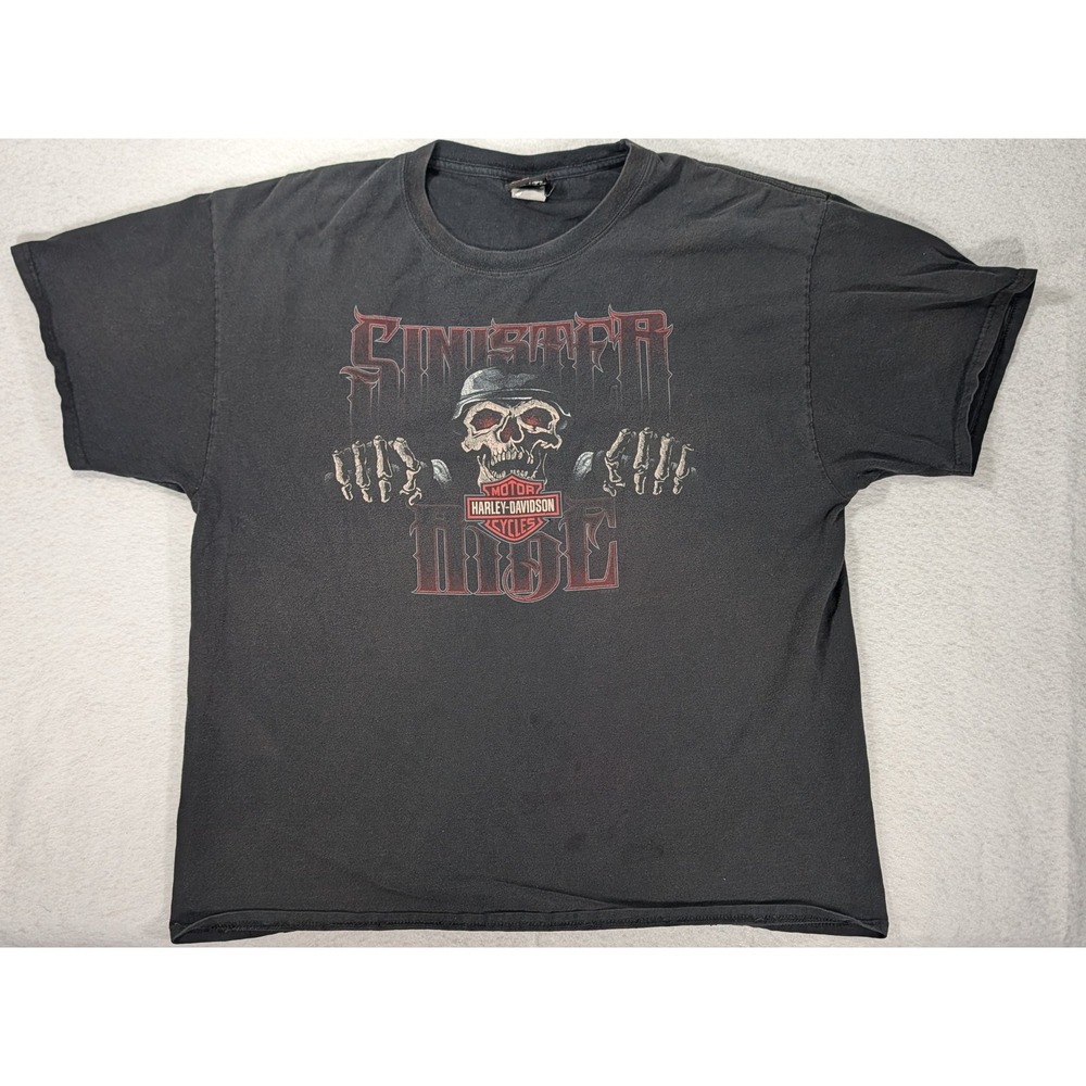 Harley-Davidson Sinister Ride Skull T-Shirt XL Hill City South Dakota 2010 Black